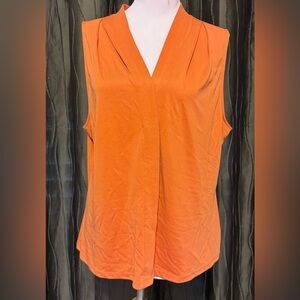 Tahari Burnt Orange Sleeveless Top